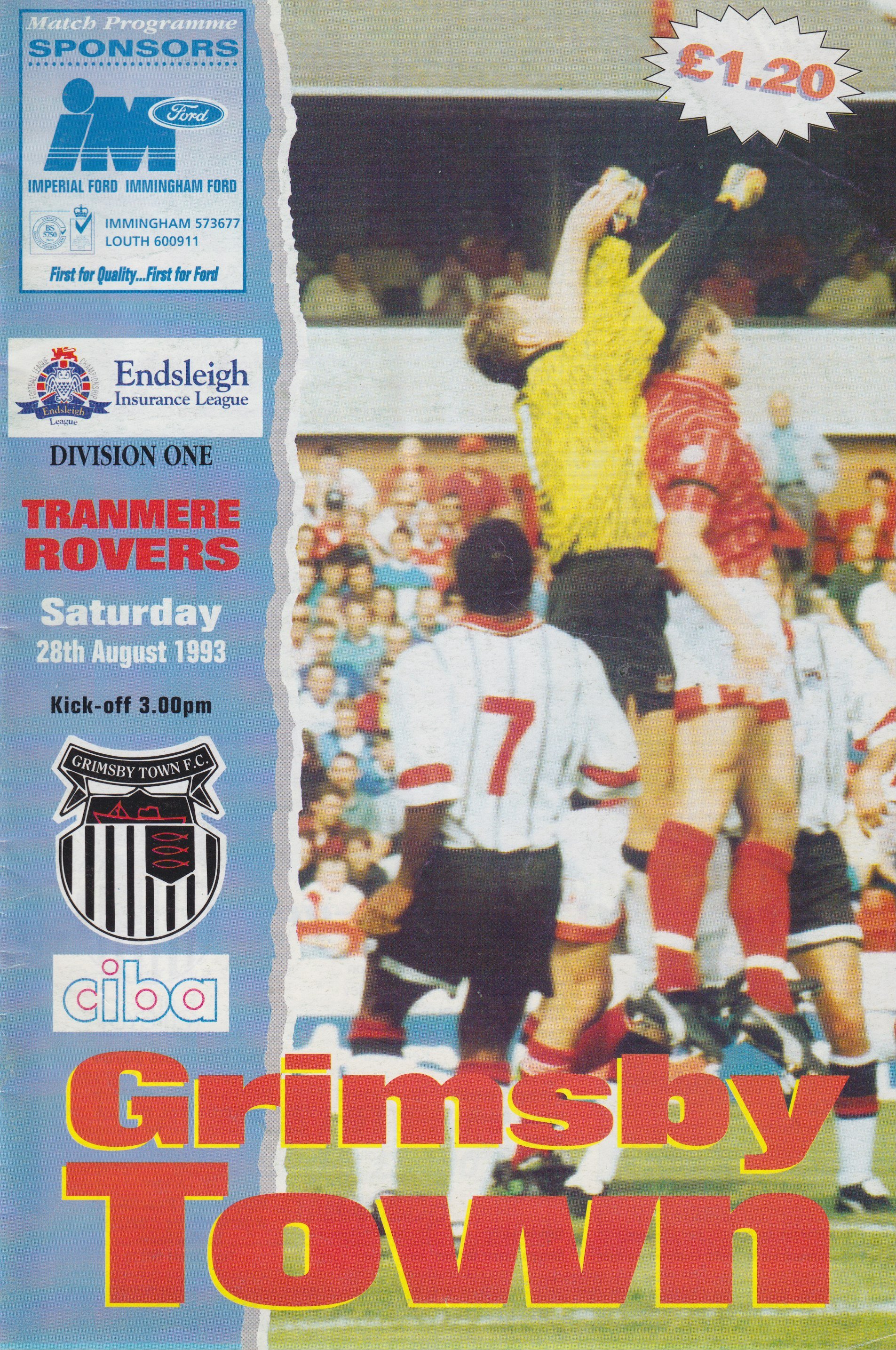 Grimsby Town v Tranmere Rovers match programme